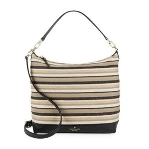 Kate Spade Kaia Tote, Tan Black Striped